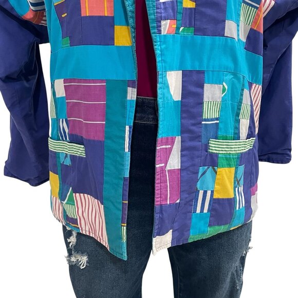 Handmade Patchwork Kimono Jacket Colorful Boho Art Wear Retro Oversized Eclectic - Picture 9 of 10